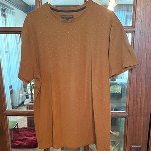 Truth Substance Common Sense Mens Brown Geometric Micro Print T-Shirt Large‎
